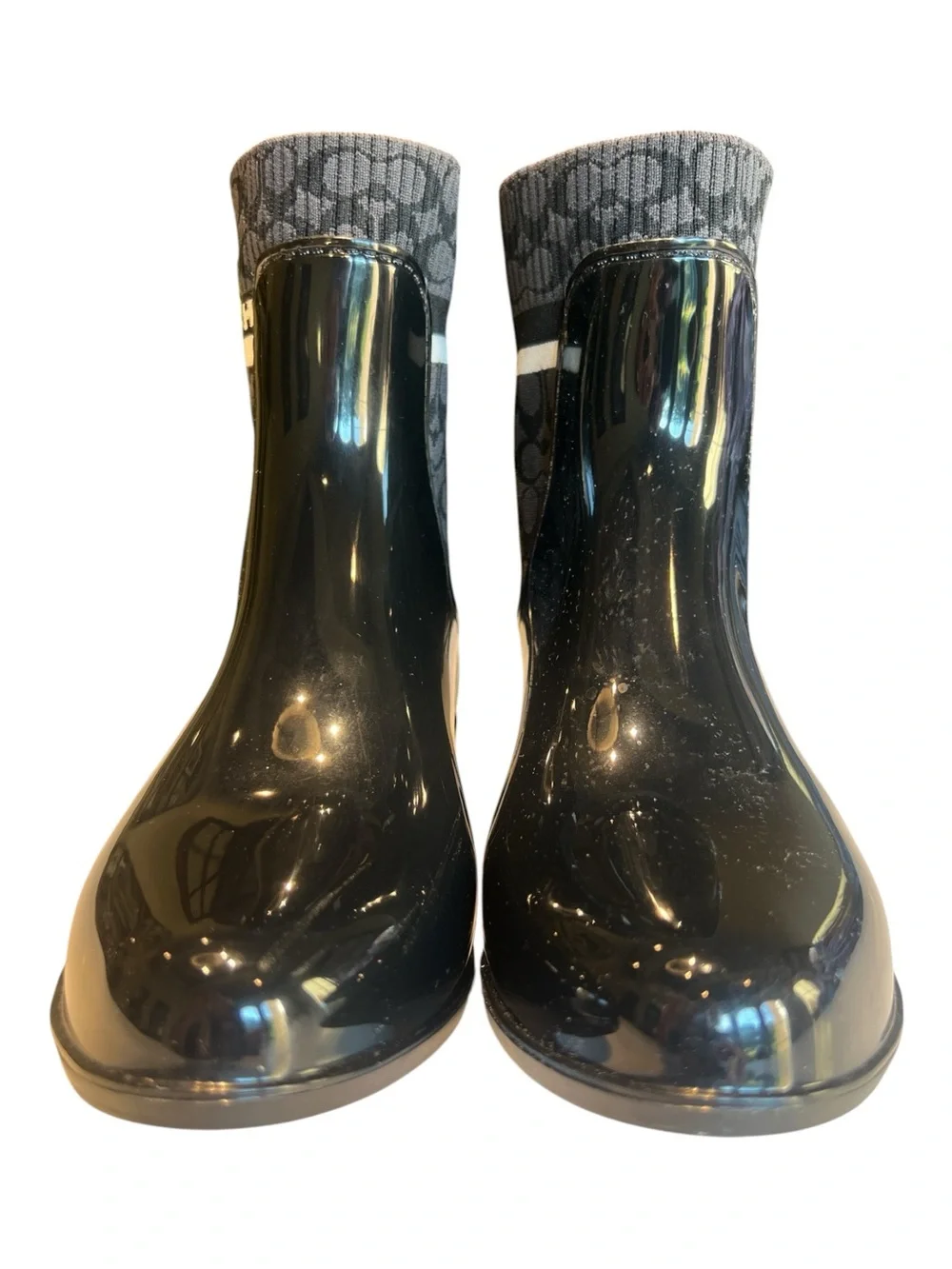 Coach Women’s Rivington Signature Logo Rain Bootie, Size 7 Black